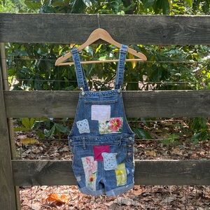 Denim Patchwork Overalls